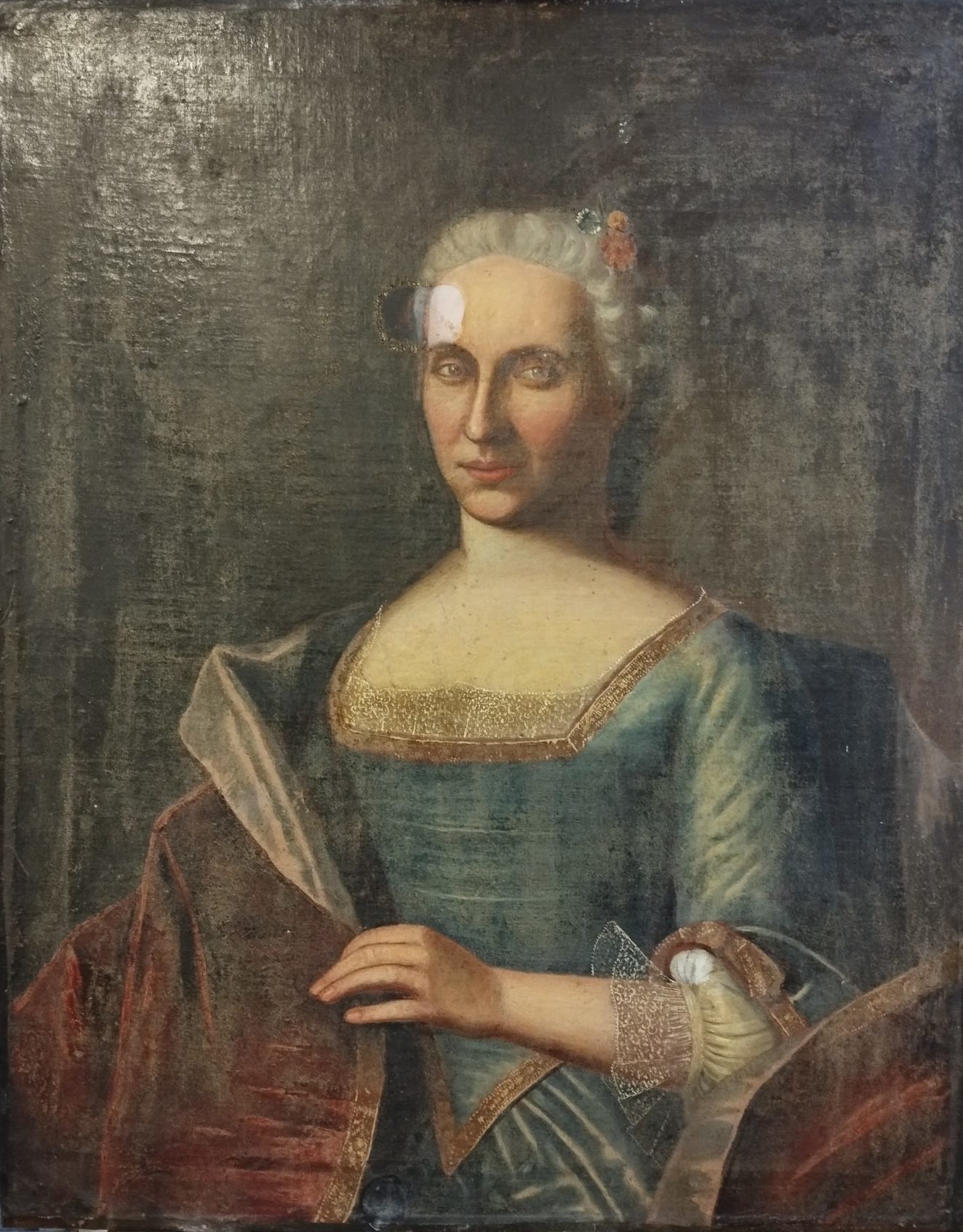 Portrait de Jeanne Praire, H/T, Anonyme, XVIIIe siècle, Château de St Bonnet les Oules