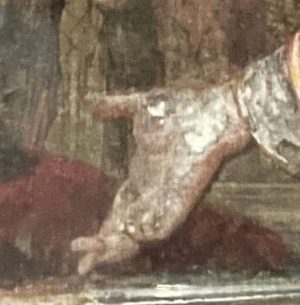 Saint Louis présentant la couronne d’épines(main)©Muses&ART muses et art restauration de tableau