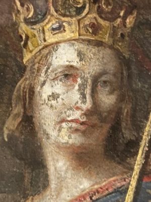 Saint Louis (détail visage)©Muses&ART muses et art restauration de tableau